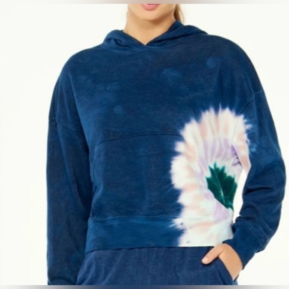 Wildfox Hadley Tie-Dye Hoodie Blue Starburst French Terry Relaxed XL